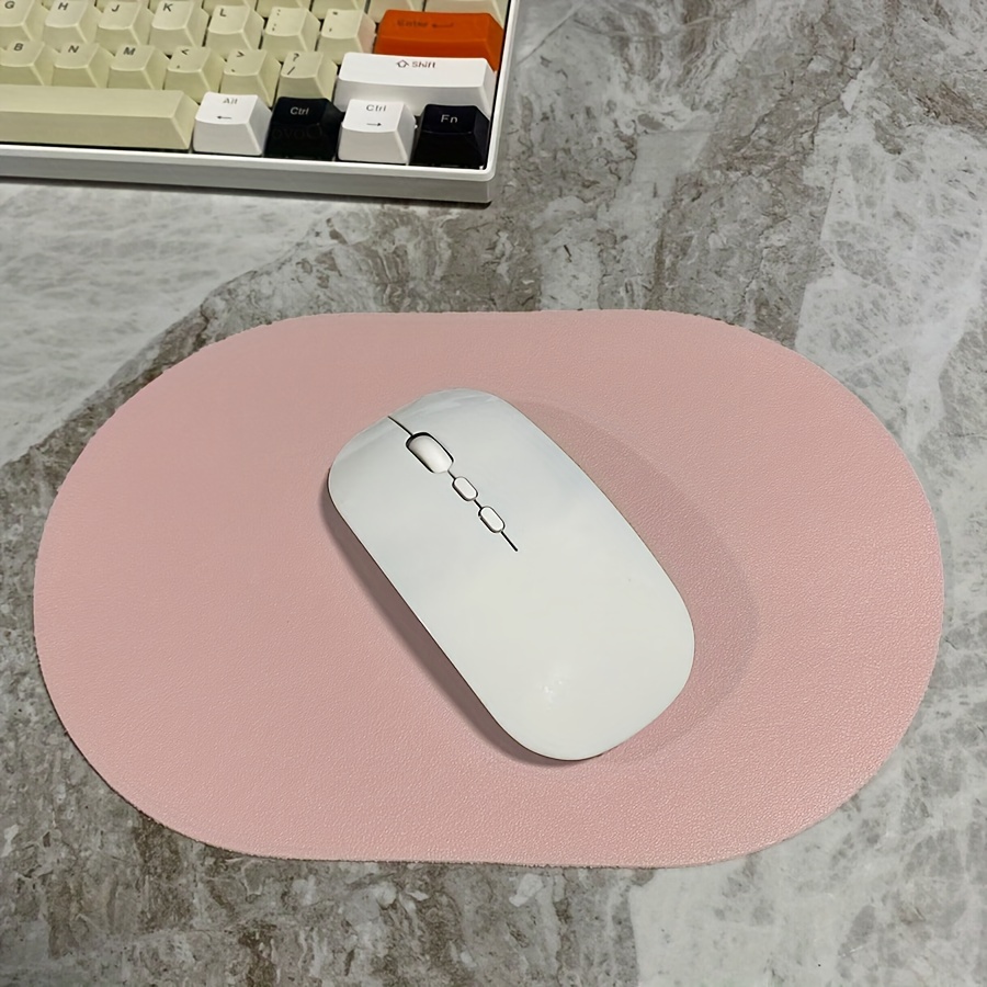 Oval compact mouse pad — single-sided solid-color non-slip pad with PU leather finish, ideal for laptops, office, and gaming — detail view 6