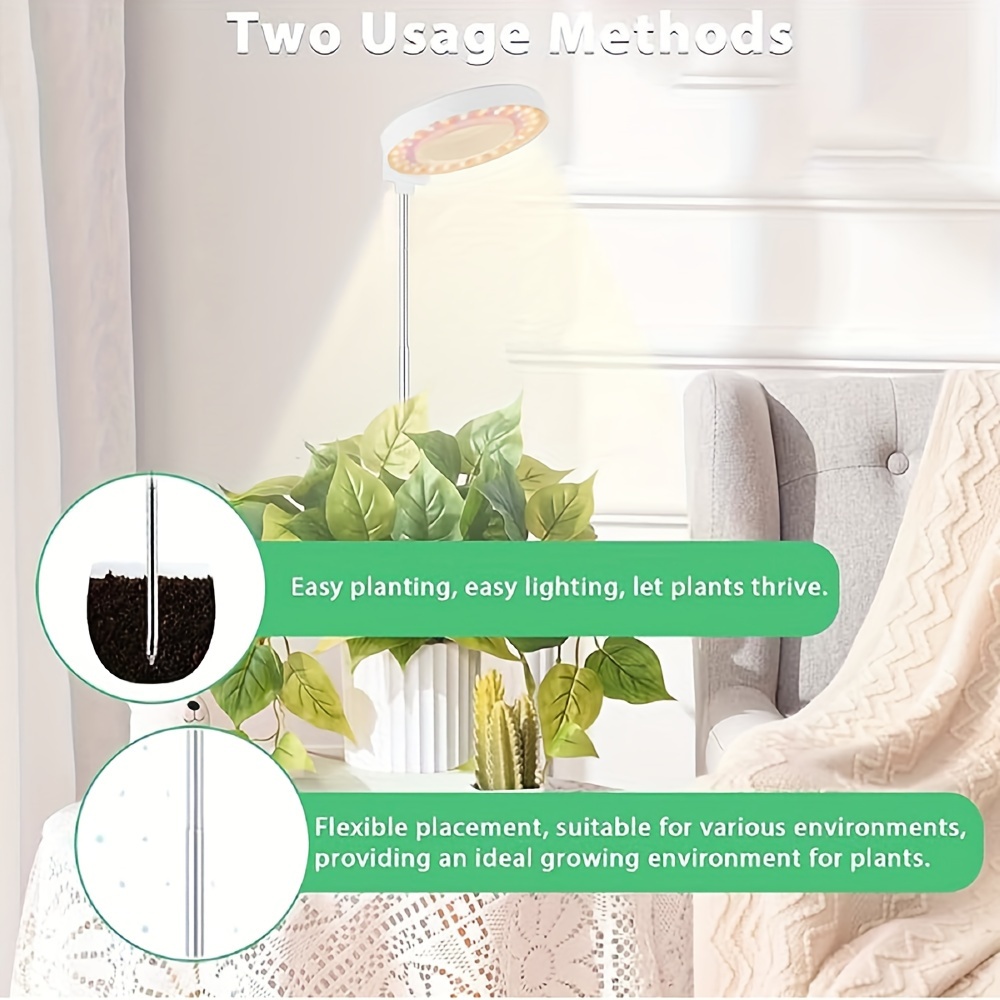 Real-life usage: LED grow light positioned above herb pots on a kitchen windowsill