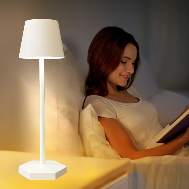 1 Round tall-base desk lamp, portable LED lamp, home decor light, USB-rechargeable night light for living room, dining area, bedroom, bar, and holiday gifting — detail view 0