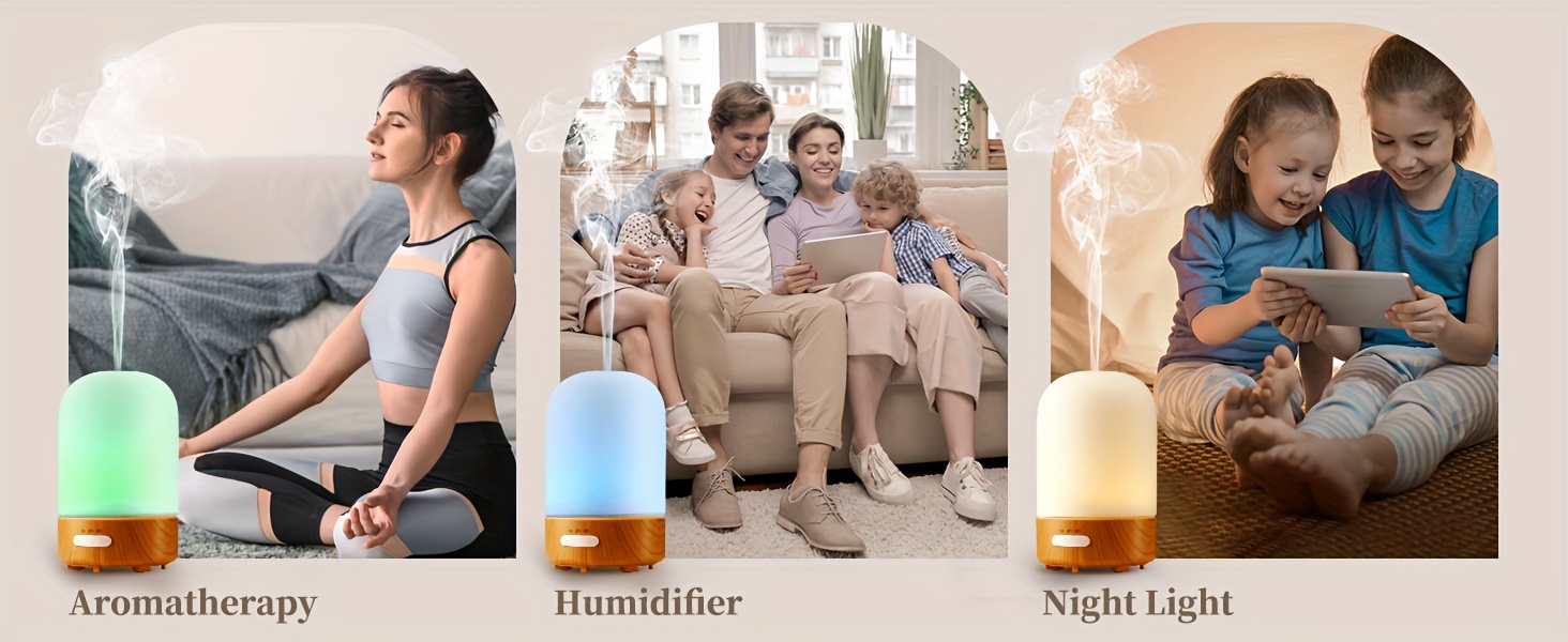 100ml glass essential oil diffuser, 1 unit with night light, timer, auto-shutoff, silent mini ultrasonic aromatherapy diffuser for home humidifier detail image 5