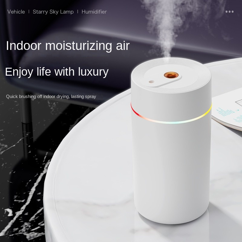 Starry Sky Projector Humidifier — On Bedroom Nightstand