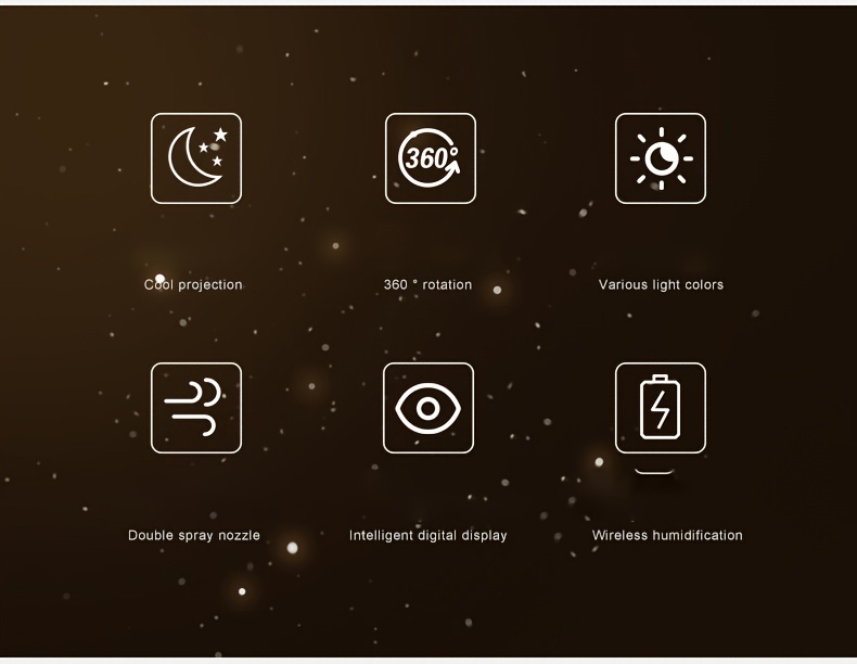 Creative starry sky projection humidifier for bedroom, office, or living room — large-capacity home humidifier detail view 4
