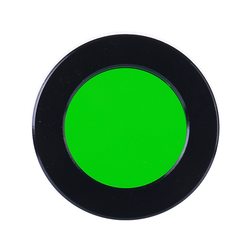 Front view of 1.25-inch moon filter: showing threaded metal housing and optical lens