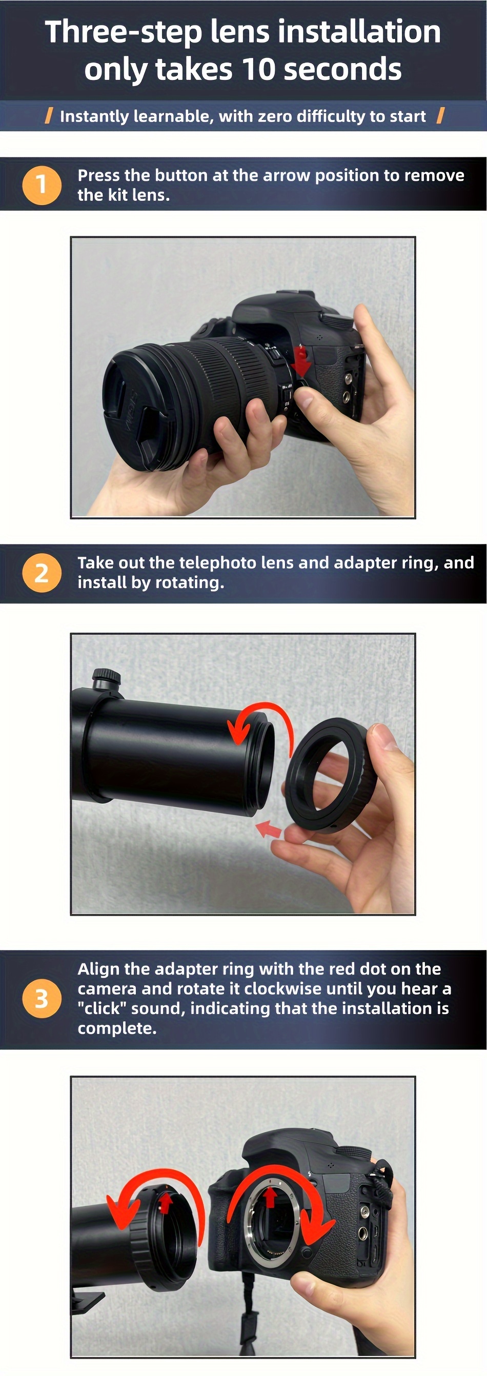 500mm f/8.0–32 Manual Telephoto Lens — Focus Ring