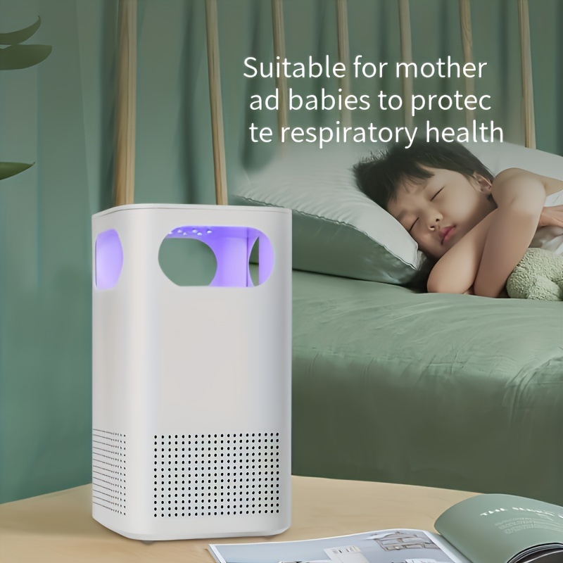 Close-up of USB port and power indicator light on the air purifier