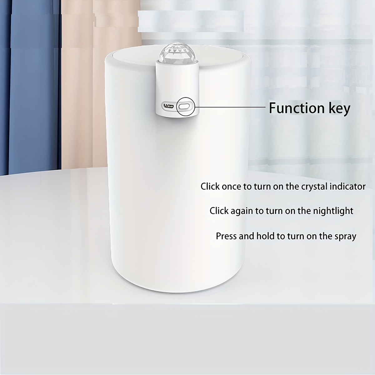 2000ml Large Dual-Mist Marquee Humidifier, Home USB Bedroom Desk Quiet Dense Mist with Night Light Ambient Lamp Multi-Function Dual-Port Humidifier Detail Image 5