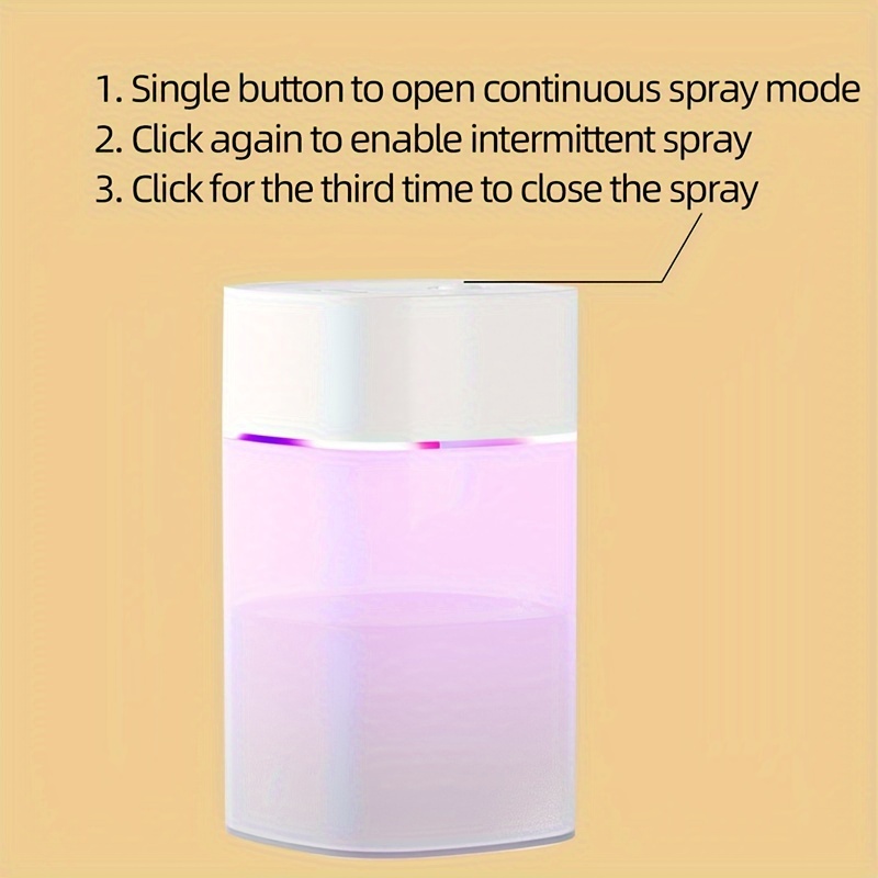 Portable mini humidifier with LED night light, USB-powered, 400 mL capacity — office scene