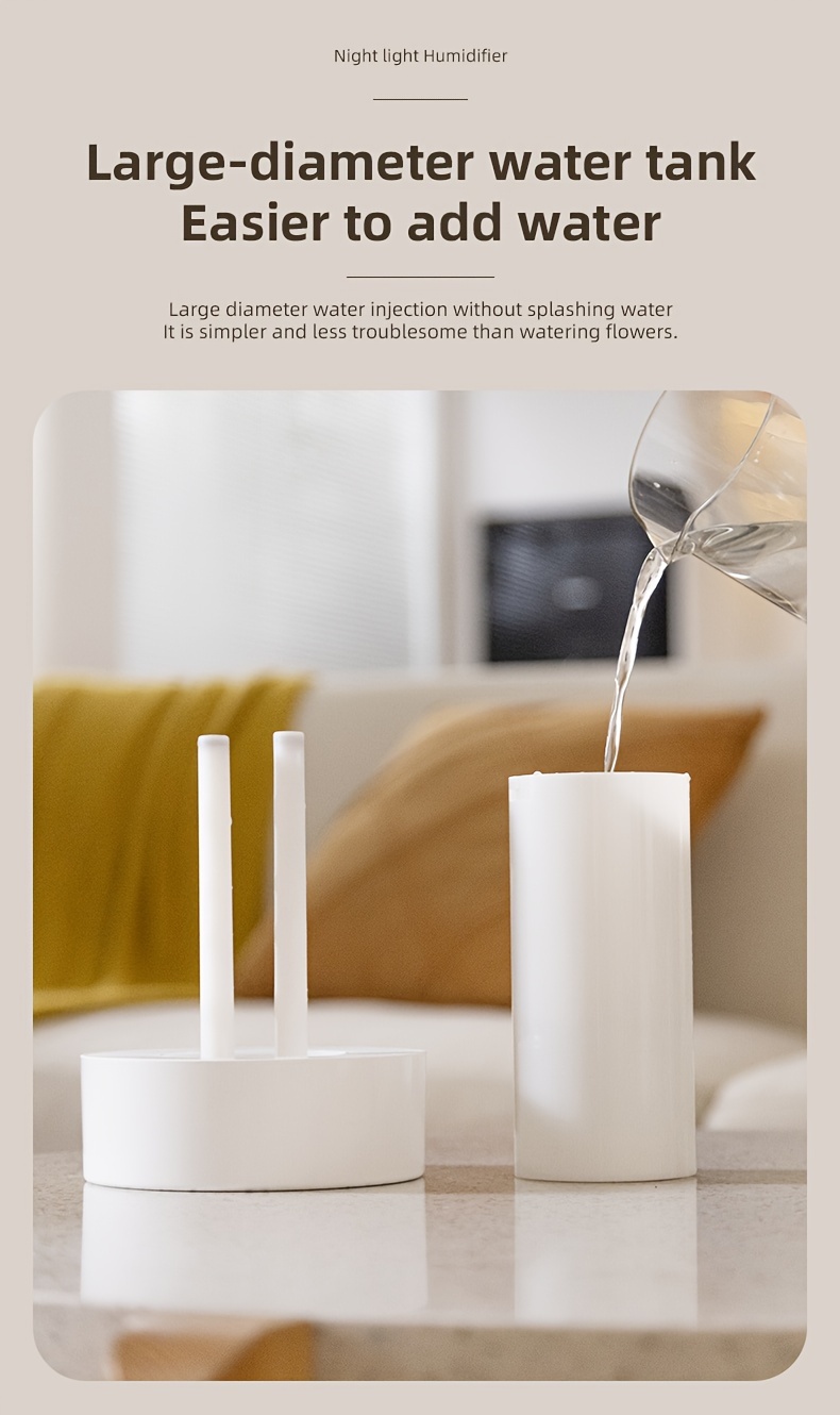 Humidifier placed on a nightstand in an authentic bedroom setting