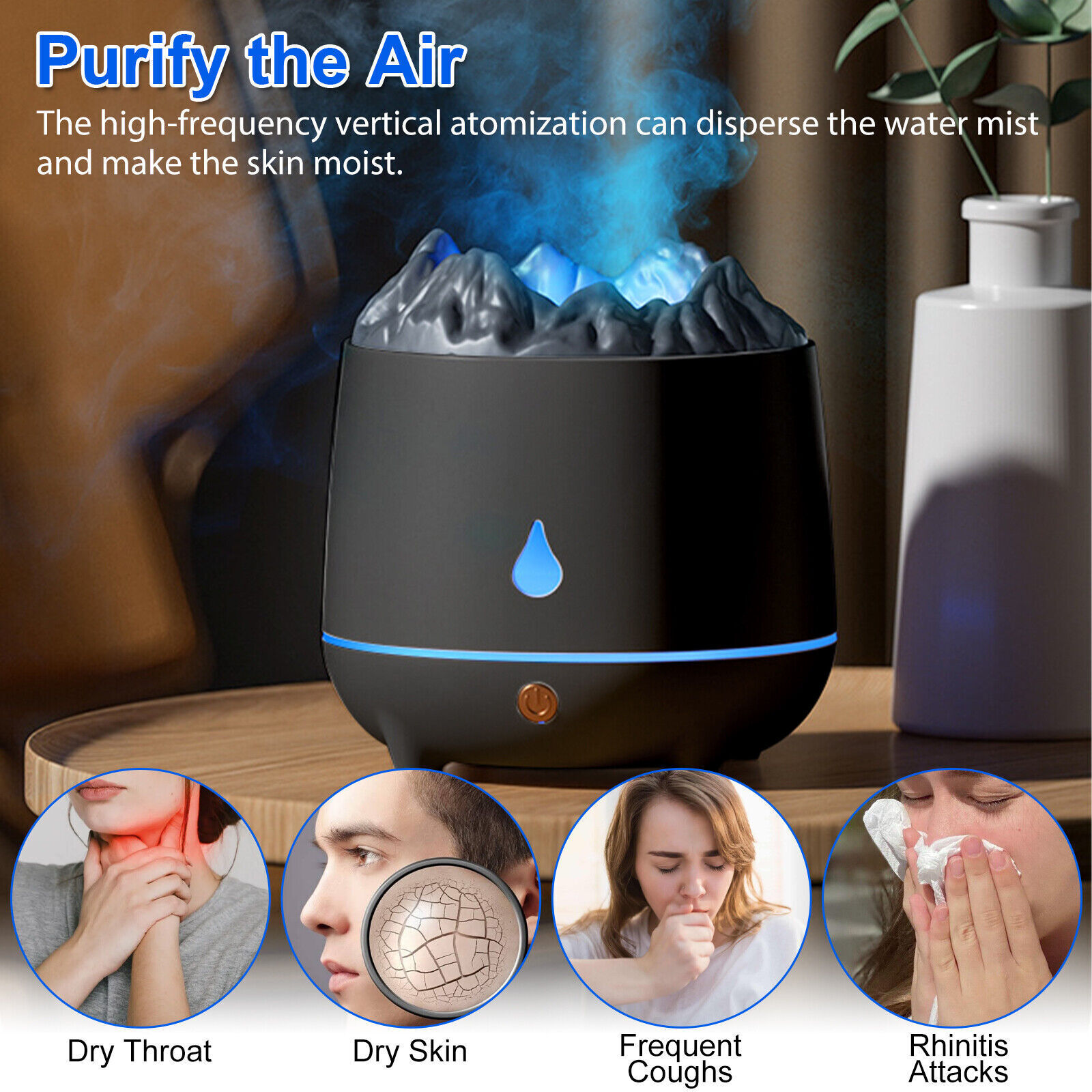 400ml Air Humidifier & Essential Oil Diffuser Mist Effect Room Decoration Detail Image 5