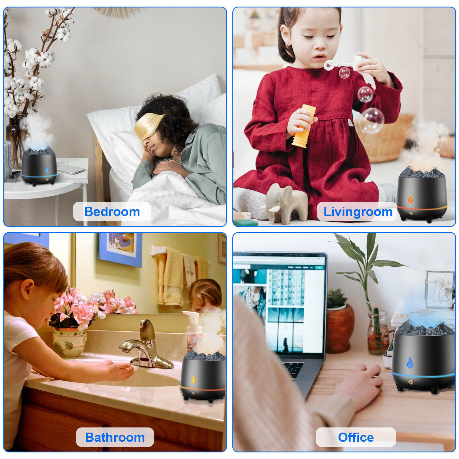 400ml Air Humidifier & Essential Oil Diffuser Mist Effect Room Decoration Detail Image 7