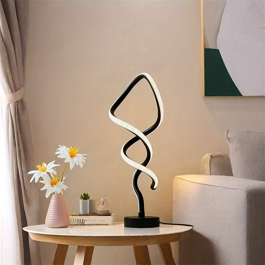 USB adjustable-color-temperature cane-style desk lamp — side view