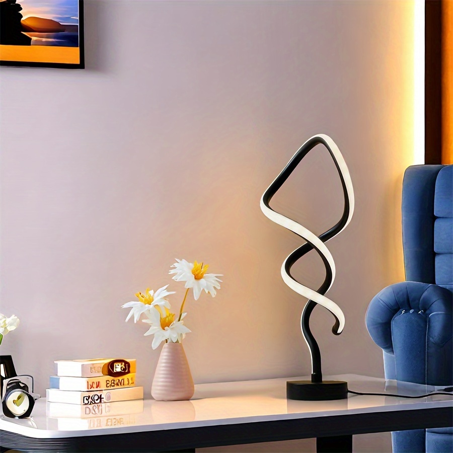 USB adjustable-color-temperature cane-style desk lamp — top view