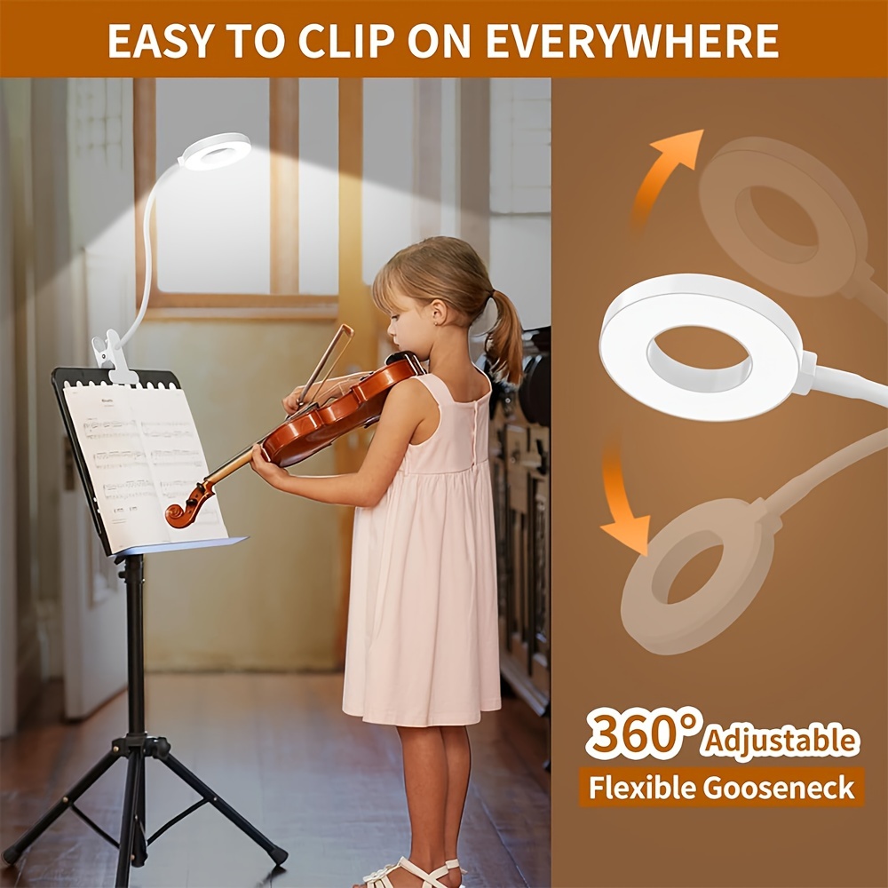 Dimmable Metal Gooseneck Clamp Lamp with USB Port and 23 LEDs — Fully Extended & Bent Gooseneck