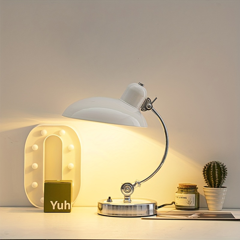 Retro Desk Lamp Nordic Vintage Luxury Bedside Adjustable Warm Light Non-Slip Pad Bedside Living Room Lighting Study Lamp Hotel Decor Home Lighting Office Decor Danish Retro Detail View 1
