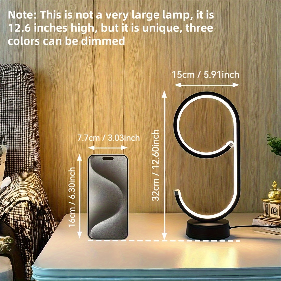 Adjustable 3-color aluminum alloy LED desk lamp — side profile showing adjustable arm mechanism
