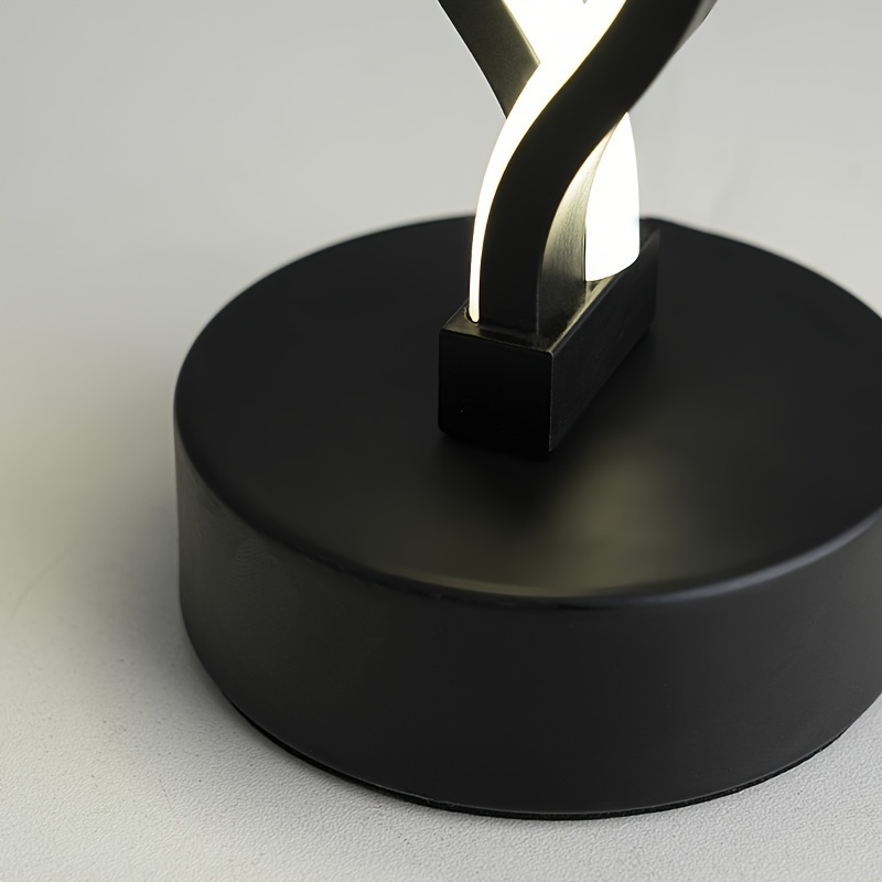 USB spiral desk lamp, matte shade, bedside decor, modern ambient light, living room & dining room night scene decor, showroom lighting, detail view 4
