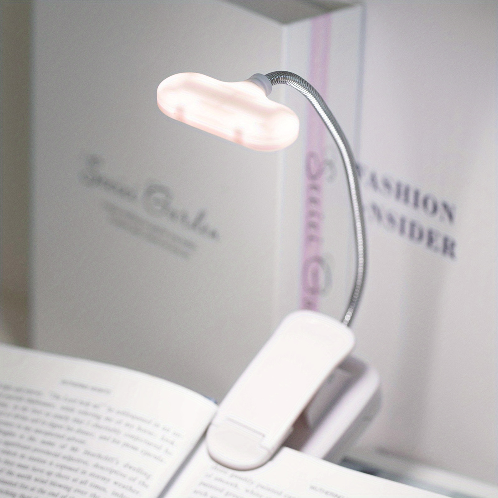 Flexible USB-rechargeable LED clamp-on reading lamp, portable desktop lamp for home and office décor detail view 5