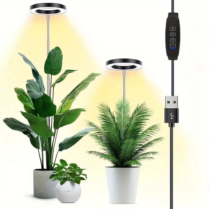 USB-powered, height-adjustable LED grow light for seedlings and flowering plants—optimized for plants 16–60 cm tall