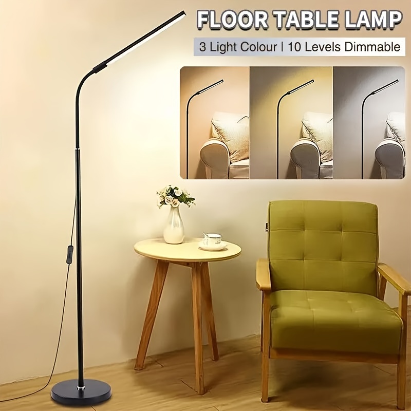 Adjustable Gooseneck LED Floor Lamp — 3 Color Temperatures, 10 Brightness Levels, USB-Powered — Product Detail Image 5