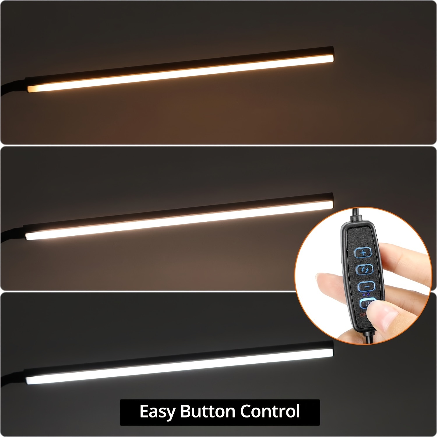 Adjustable Gooseneck LED Floor Lamp — 3 Color Temperatures, 10 Brightness Levels, USB-Powered — Product Detail Image 6