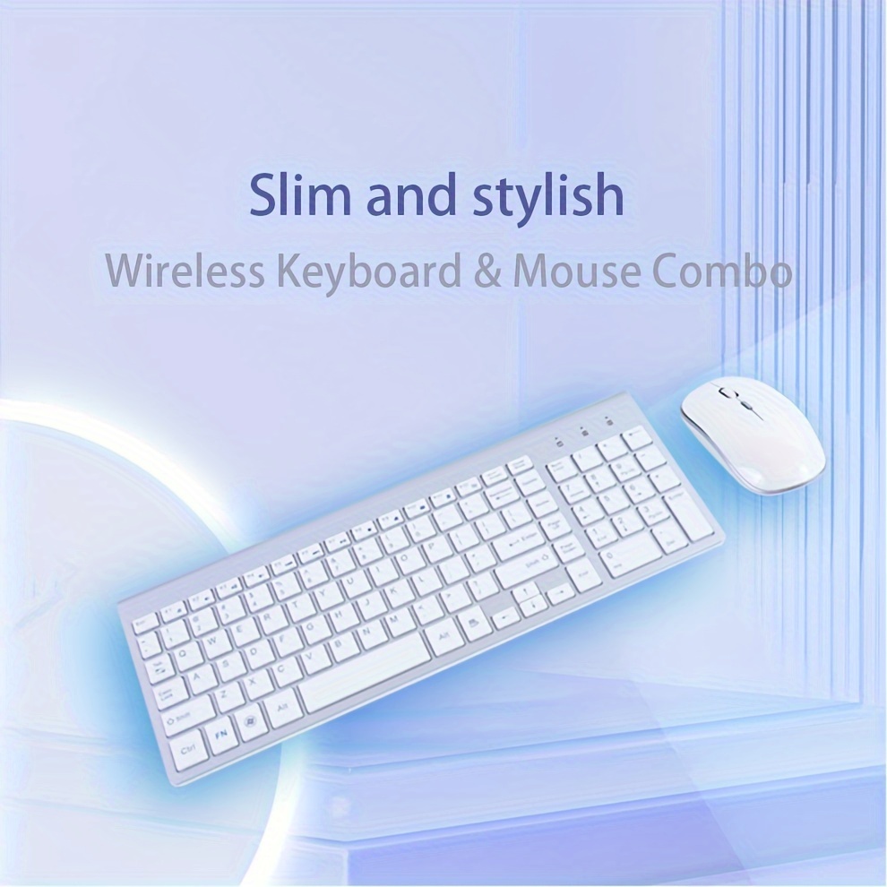 Wireless Keyboard and Mouse Set — Top-Down Layout