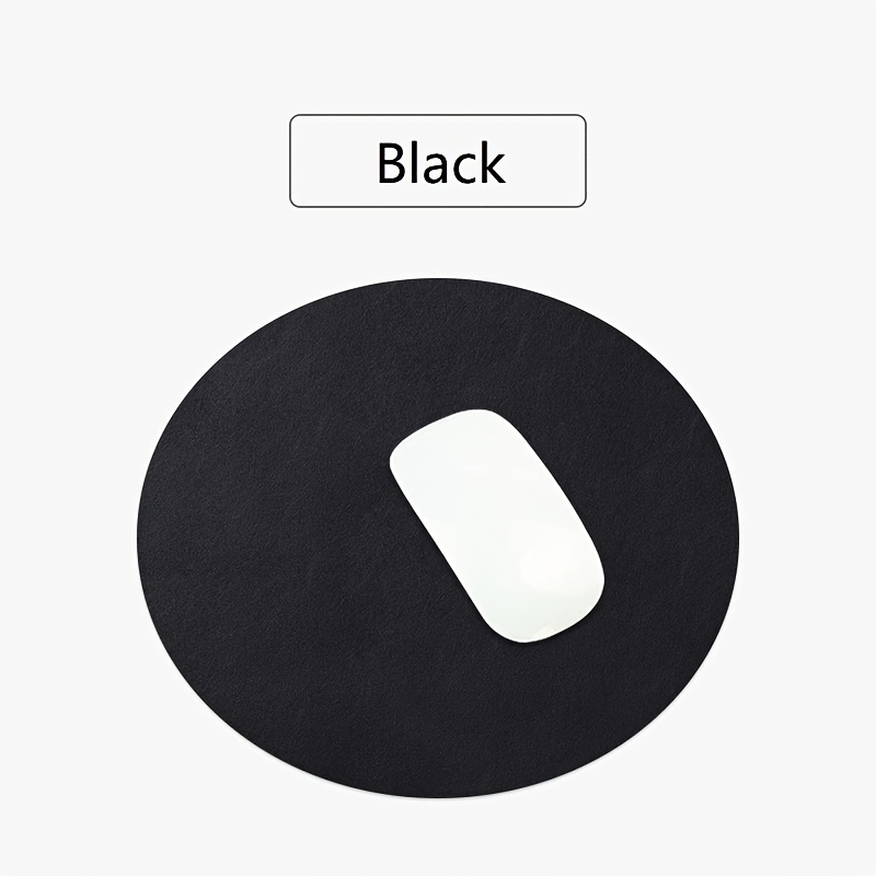Macaron-Style PU Leather Mouse Pad — Front view showing pastel color options