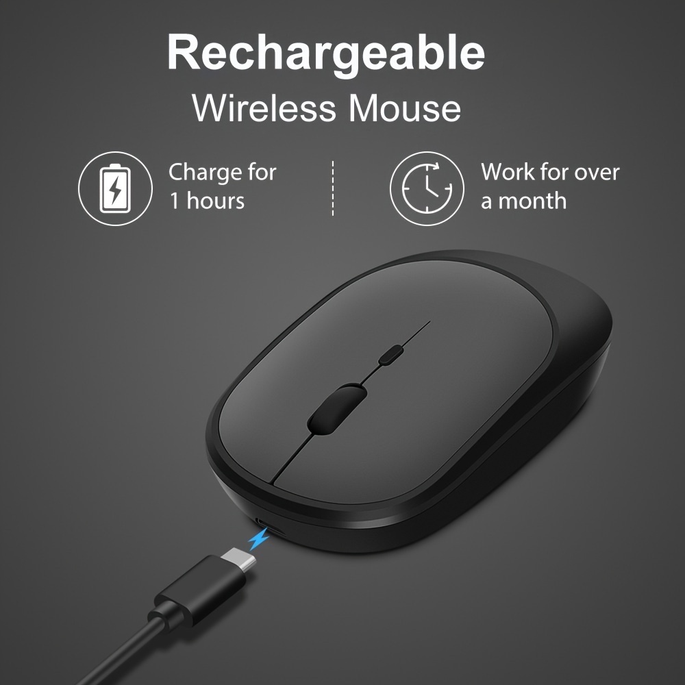 Dual-tone 2.4G wireless mouse — usage scene (e.g., placed on laptop keyboard)