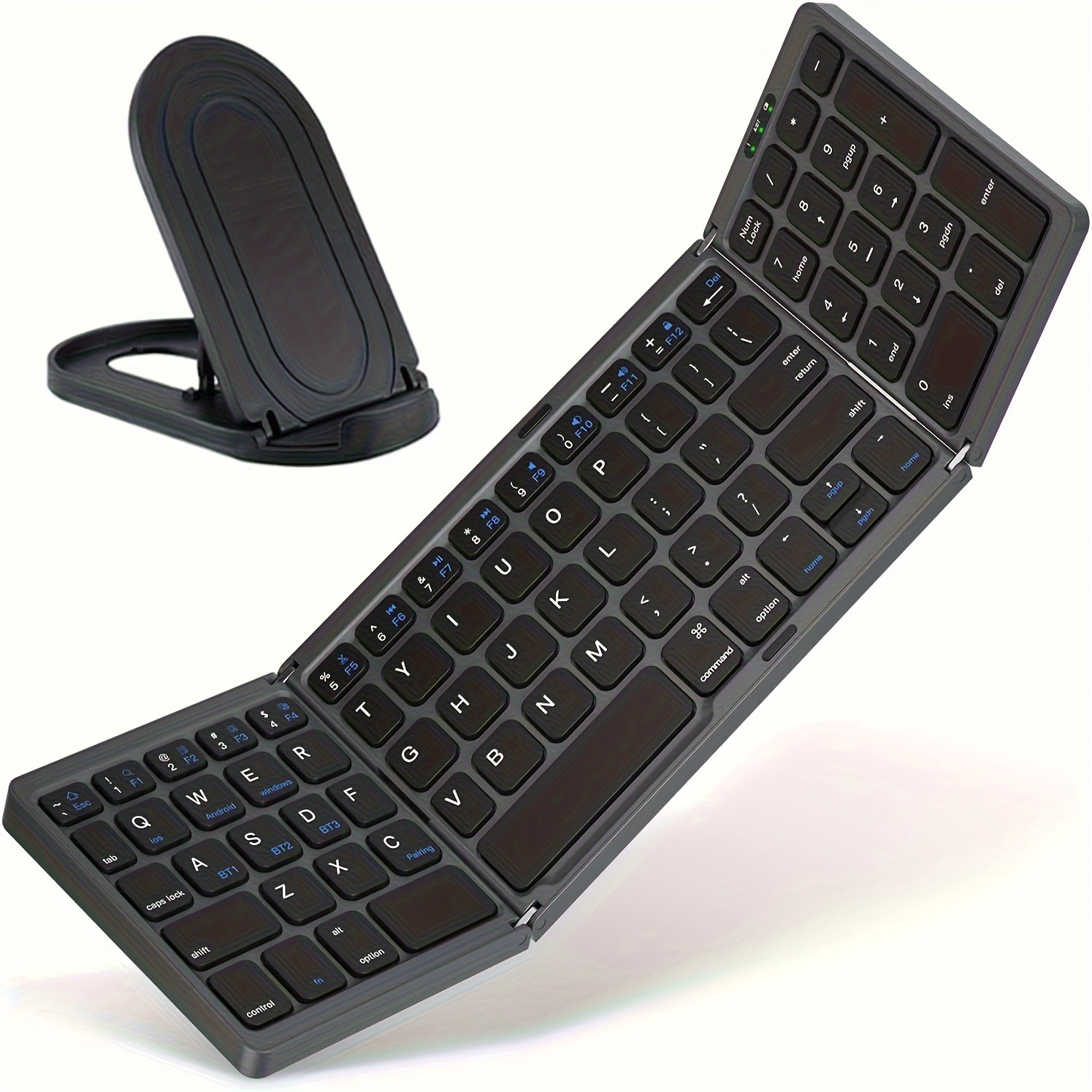 Tri-Fold Mini Wireless Keyboard — Front View