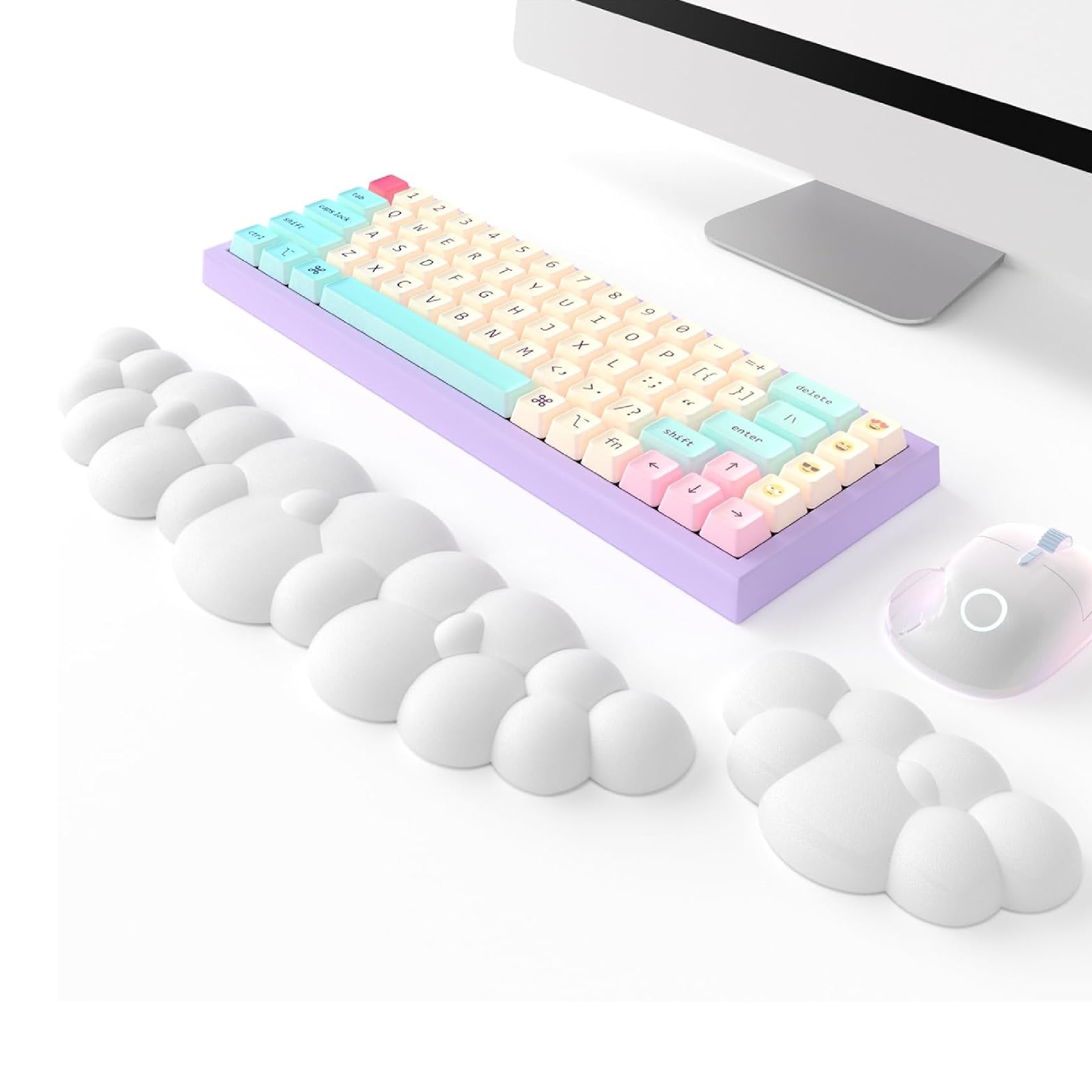 Cloud-Shaped Keyboard Wrist Rest and Mouse Pad Set — Product Detail Image 0