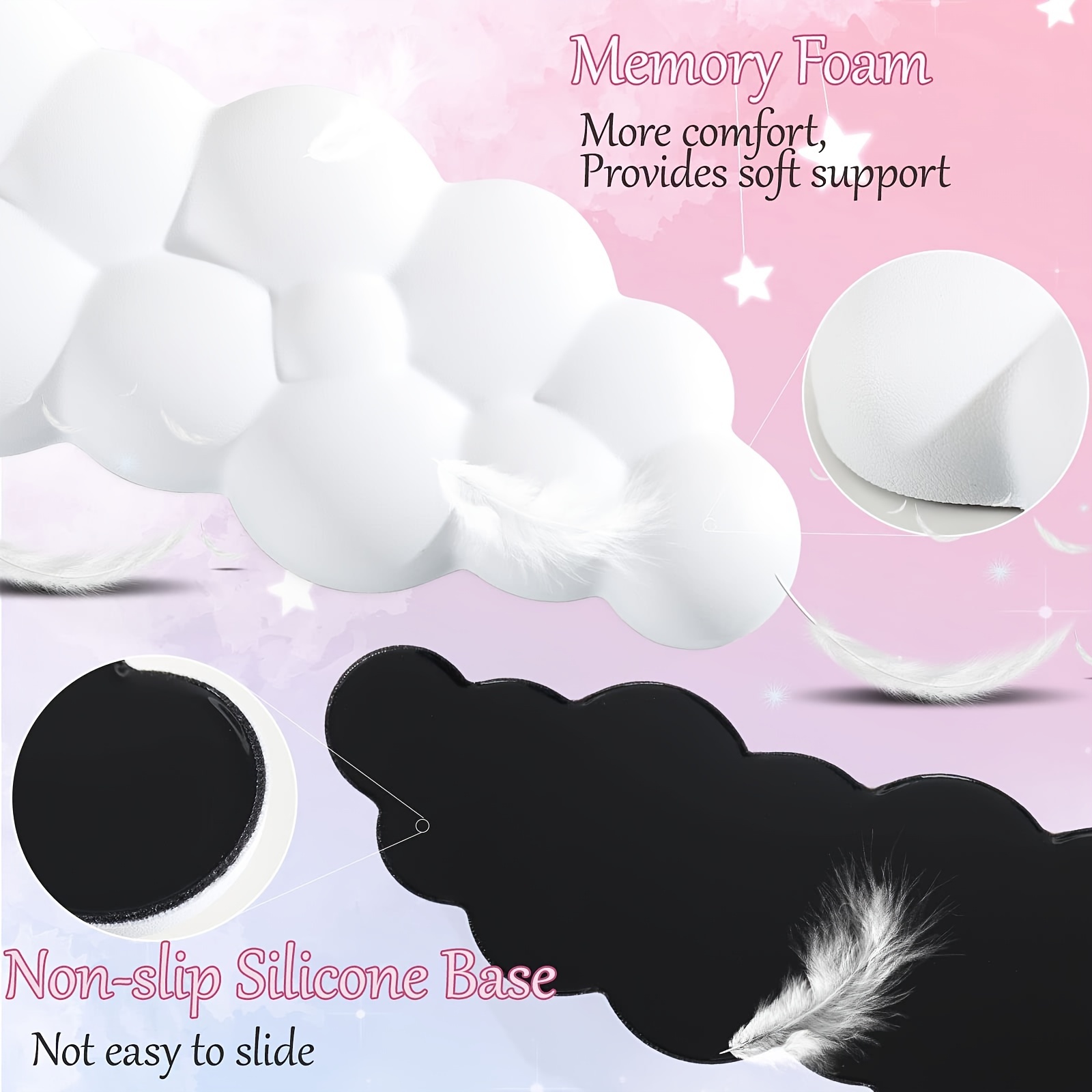 Cloud-Shaped Keyboard Wrist Rest and Mouse Pad Set — Product Detail Image 1