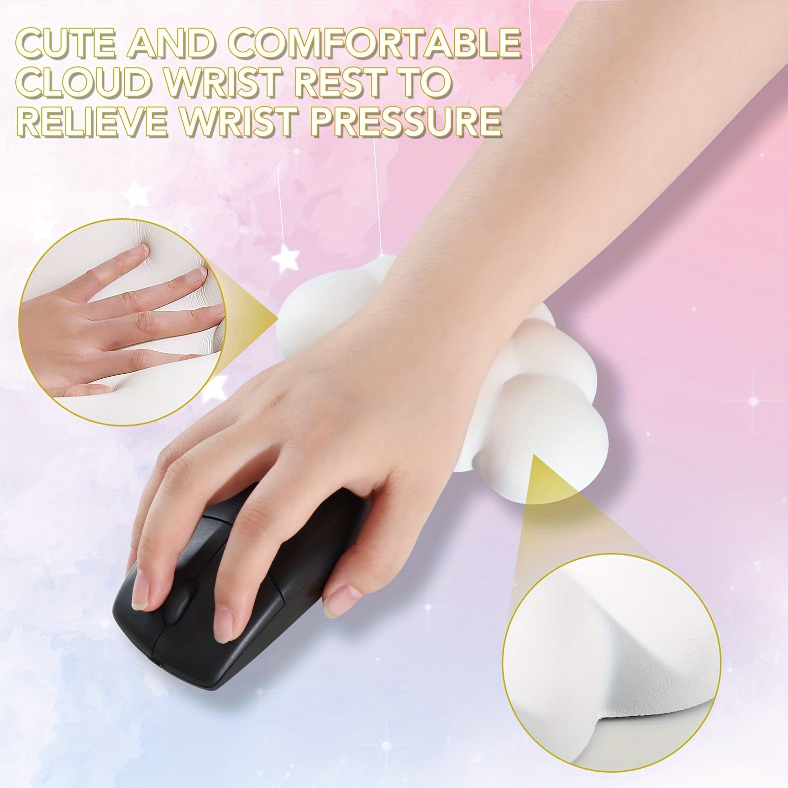 Cloud-Shaped Keyboard Wrist Rest and Mouse Pad Set — Product Detail Image 2