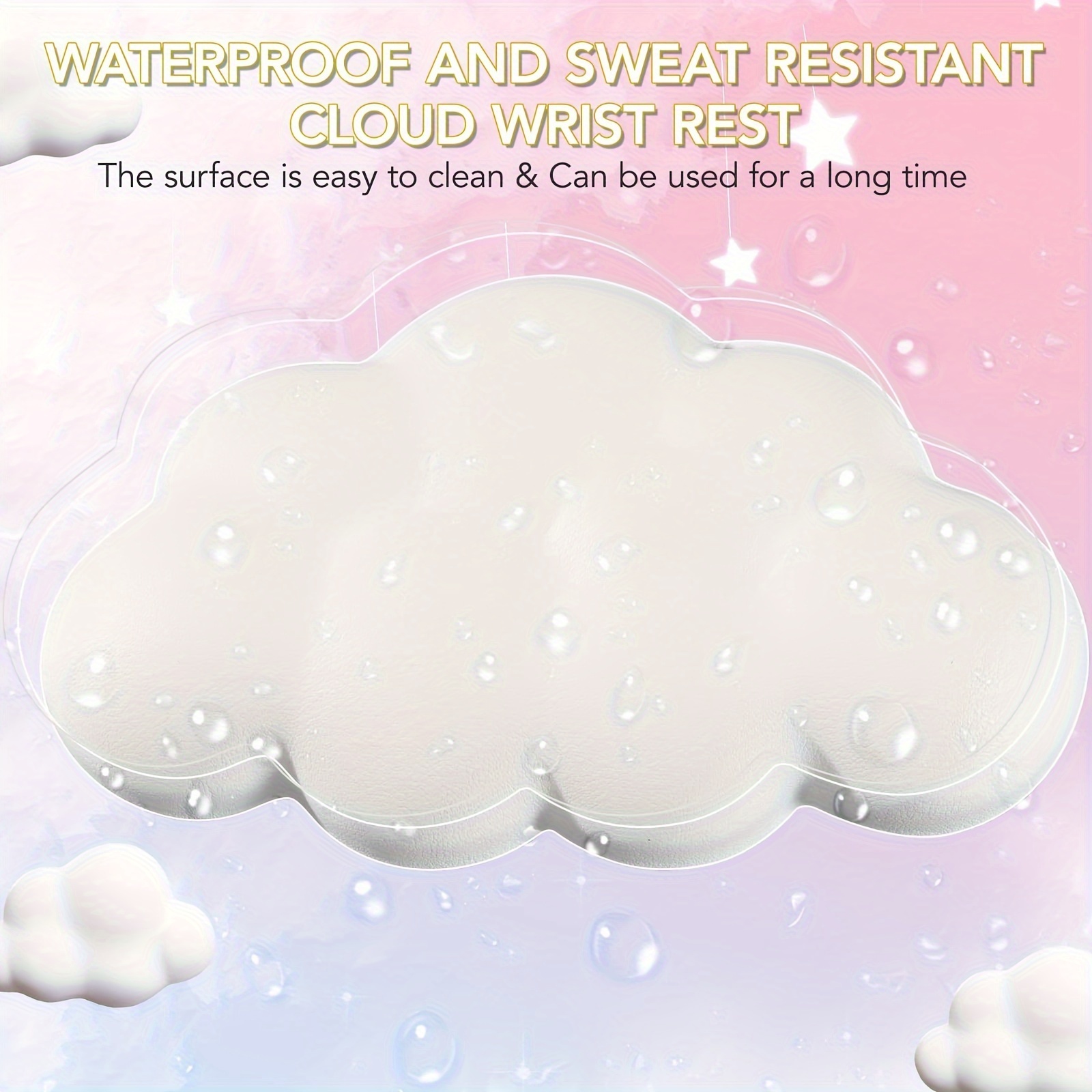 Cloud-Shaped Keyboard Wrist Rest and Mouse Pad Set — Product Detail Image 5