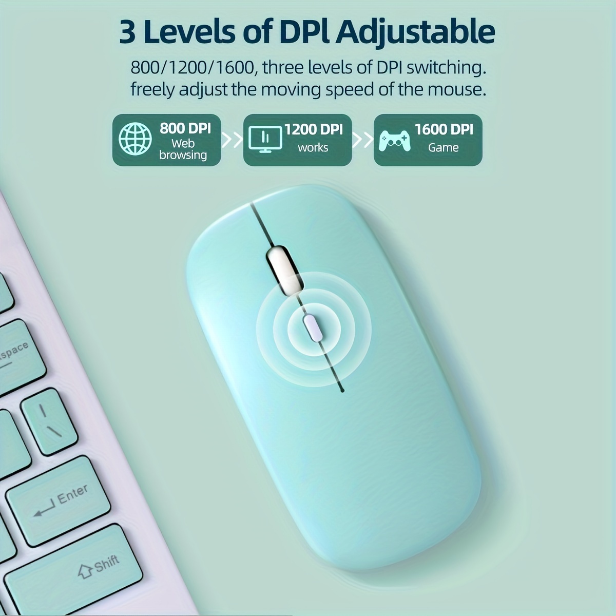 Wireless mouse for iPad, Tab, MatePad, Android & Windows tablets — Detail image 3