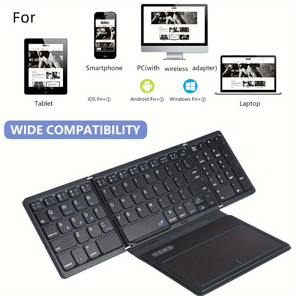 Top-down view emphasizing full-size keys and integrated touchpad layout
