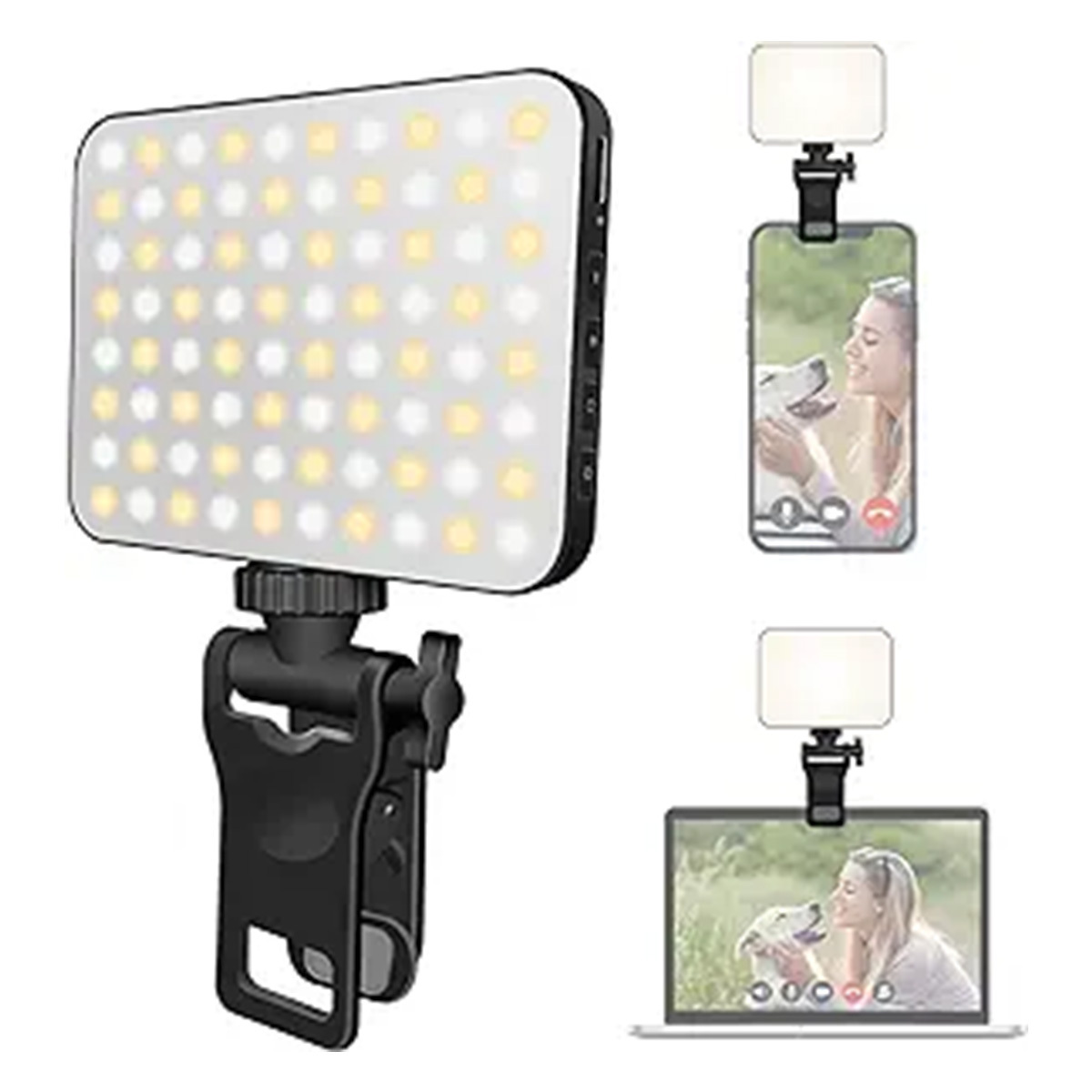 rechargeable clip fill light for phone laptop tablet portable light for video live streaming call makeup picture white details 0
