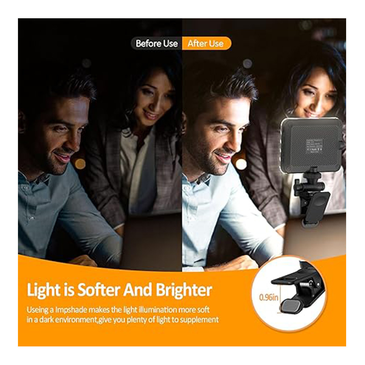 rechargeable clip fill light for phone laptop tablet portable light for video live streaming call makeup picture white details 2
