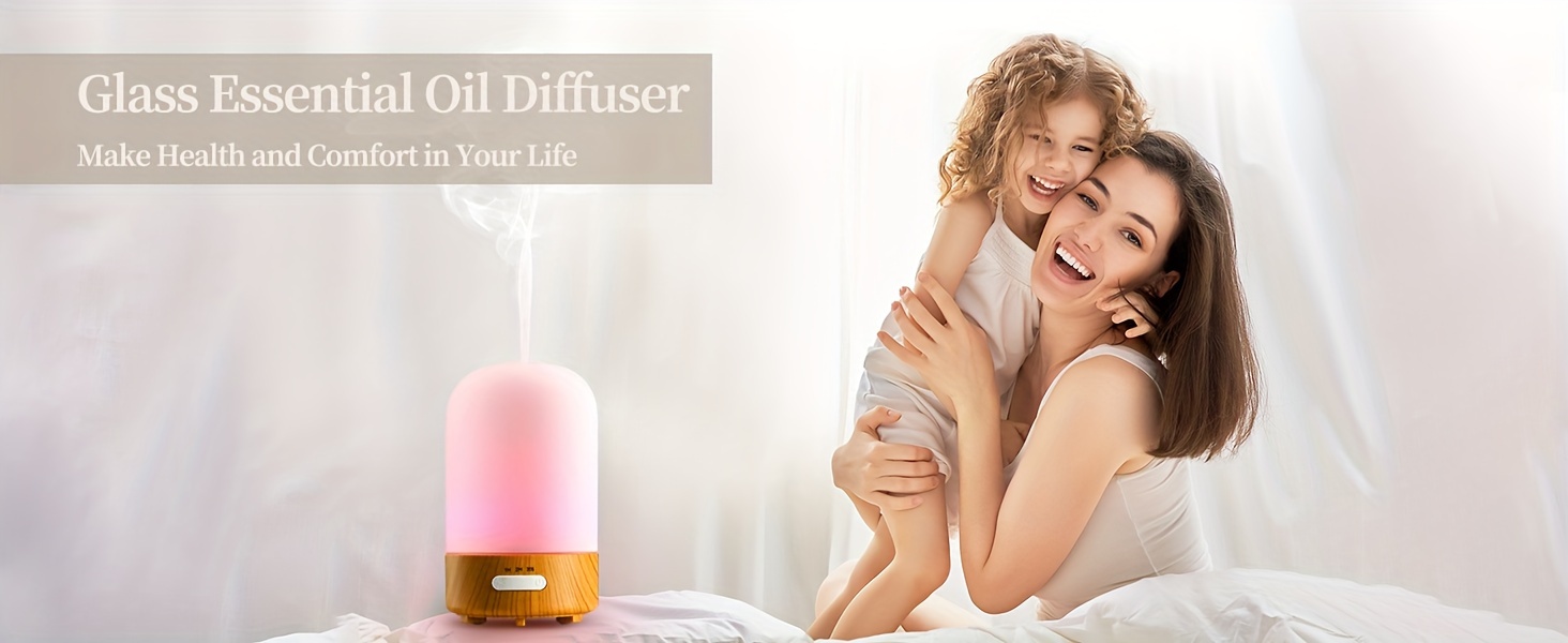 100ml glass essential oil diffuser 1pc aromatherapy humidifier with and night light timer auto off quiet mini ultrasonic aroma diffuser for home details 3
