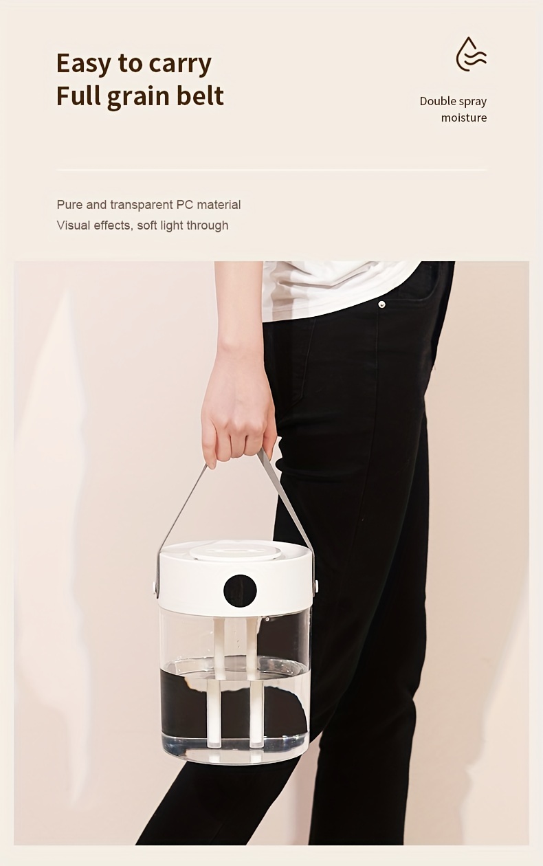 1 large capacity silent humidifier double head spray air humidifier transparent usb details 5