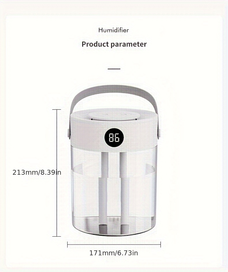 1 large capacity silent humidifier double head spray air humidifier transparent usb details 9