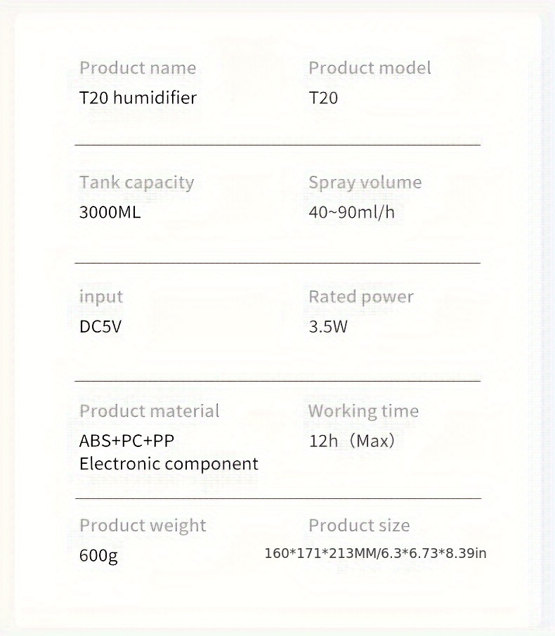 1 large capacity silent humidifier double head spray air humidifier transparent usb details 10