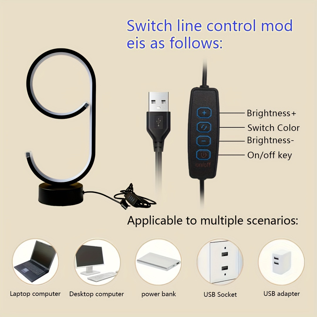 aluminum led desk lamp with adjustable 3 color lighting usb powered for office decor details 6