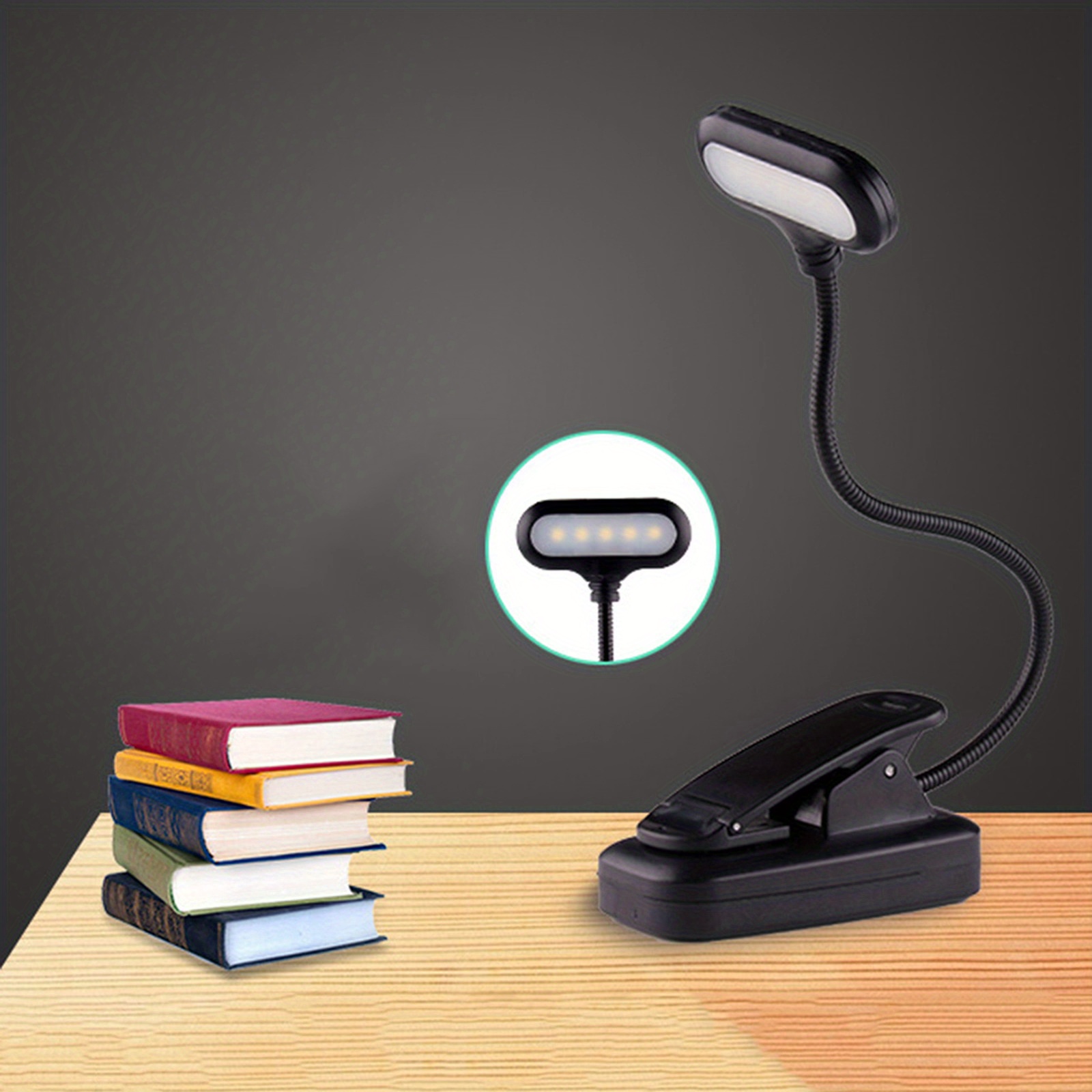 flexible clip on usb rechargeable led reading lamp portable desk table lamp for home office decor details 1