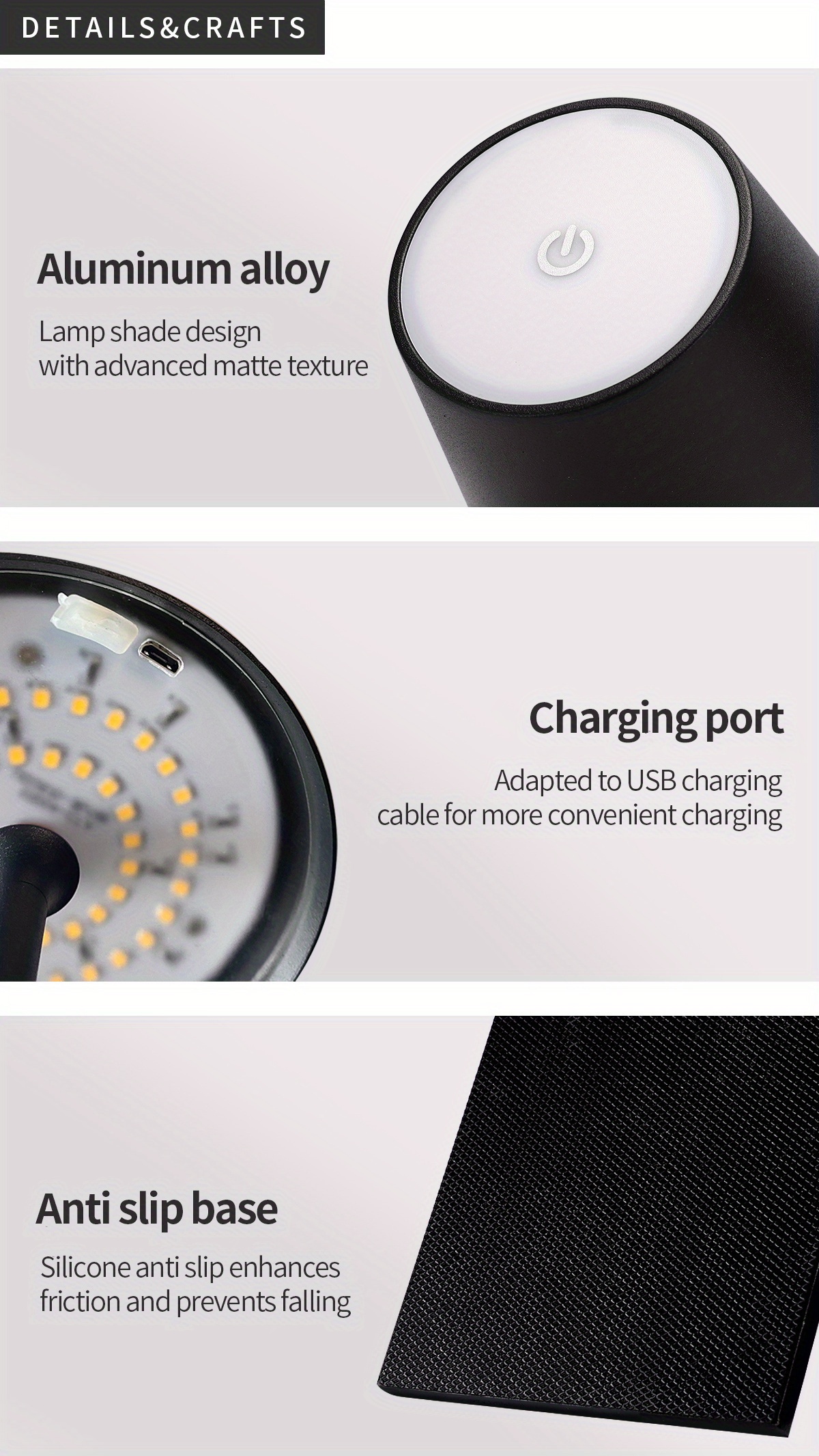 led desk lamp bar restaurant wireless table lamps study office lamp with usb charging details 6