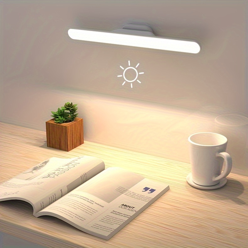 led magnetic reading light 3 color adjustable portable no drill installation usb rechargeable for desks closets dorms details 8