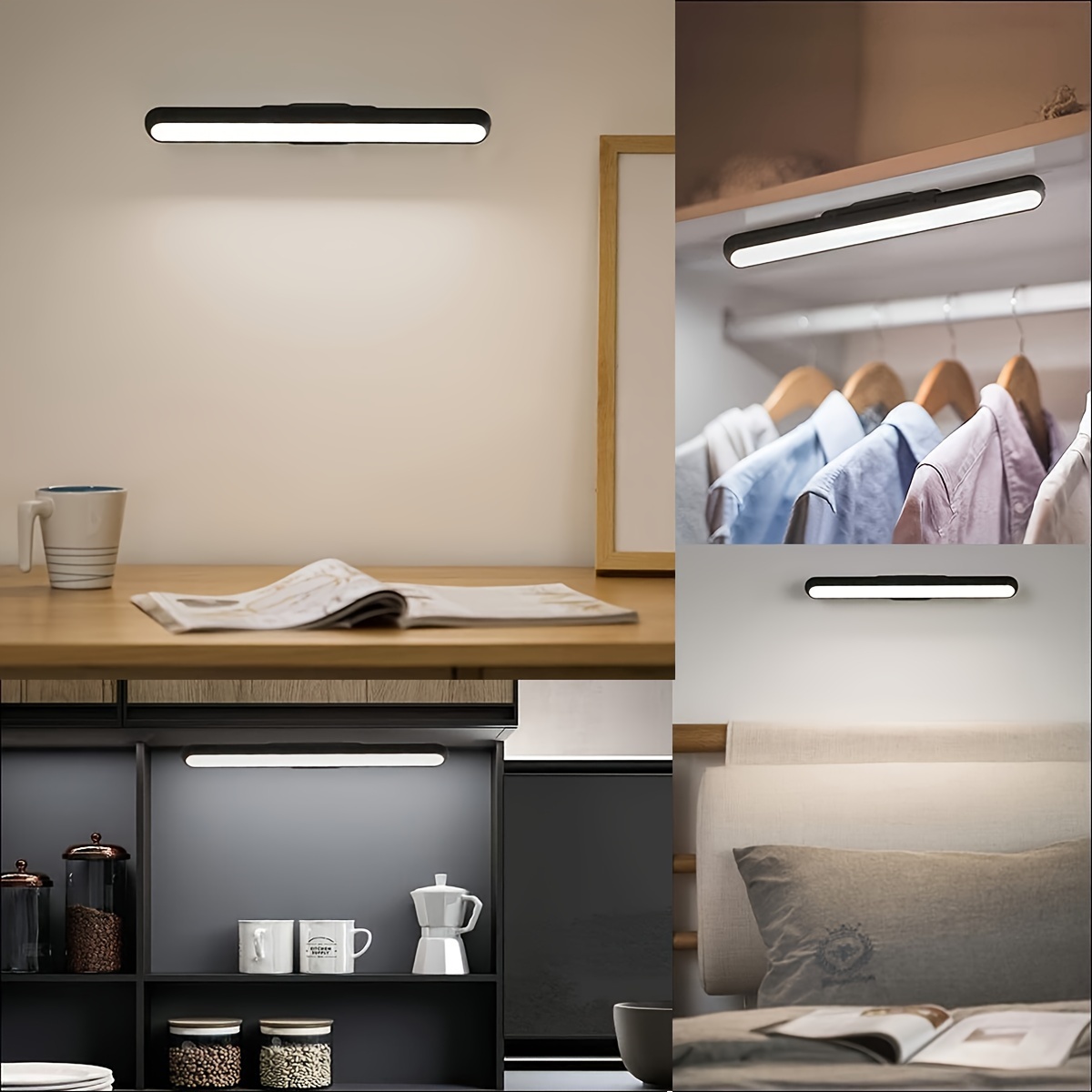 led magnetic reading light 3 color adjustable portable no drill installation usb rechargeable for desks closets dorms details 9