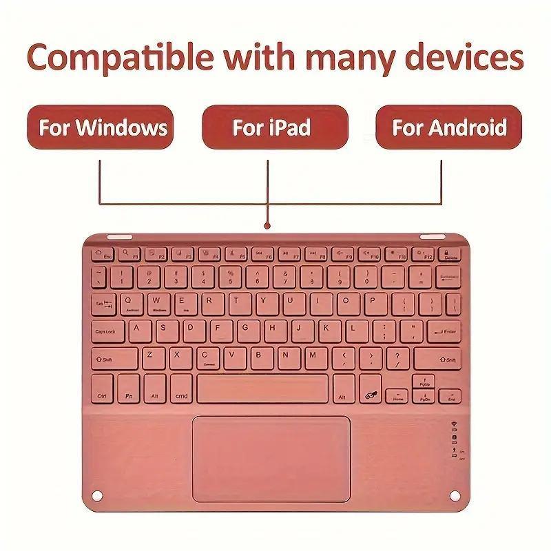 10 inch wireless keyboard with touchpad portable rechargeable keyboard for mobile phones laptops details 3