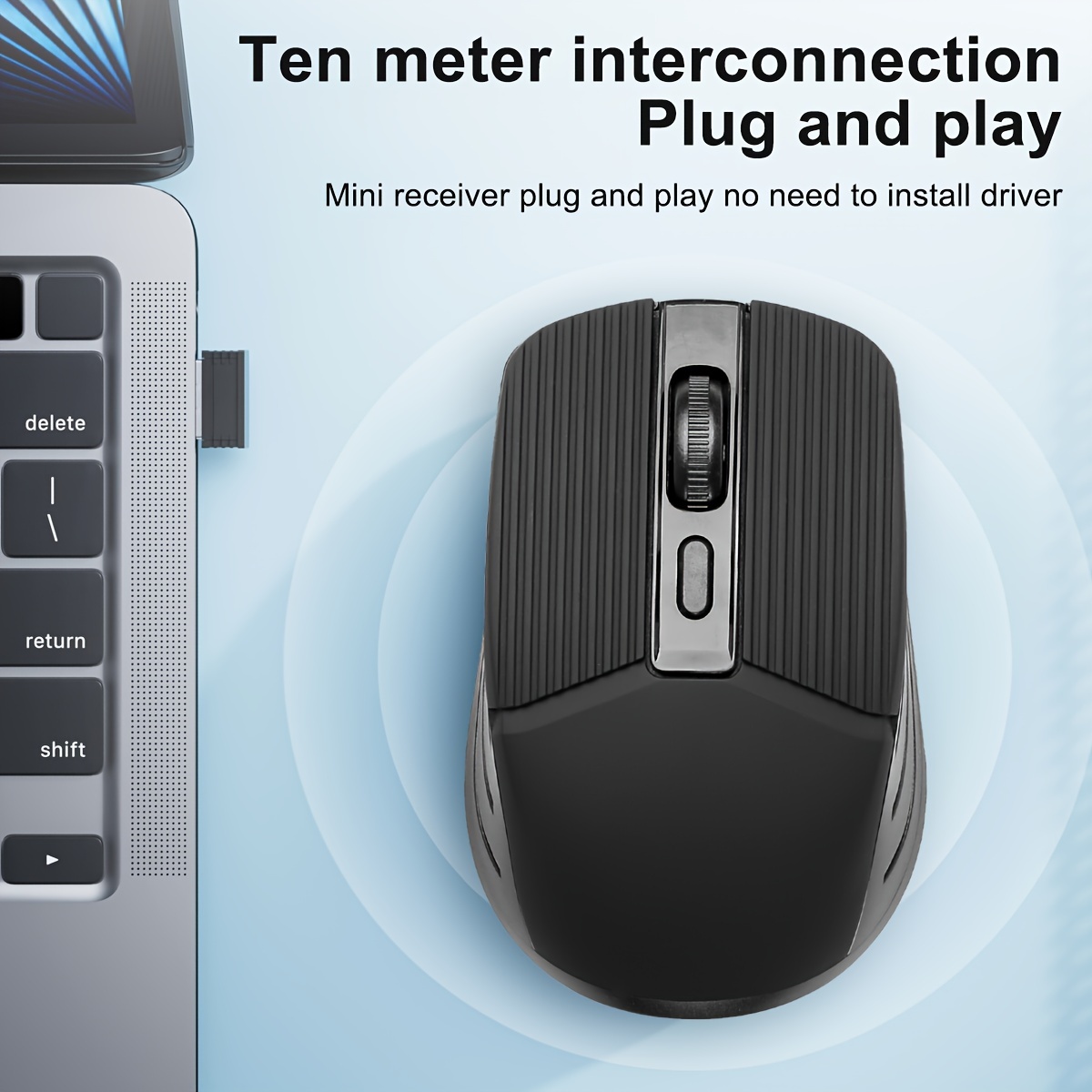 wireless mouse office laptop 4d button office mouse dpi 1200 1600 3200 ubs receiver mobile optical wireless mouse suitable for laptops tablets and desktop computers details 1