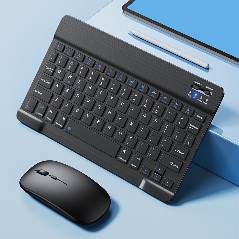 suitable for ipad ipad pro ipad mini ipad air rechargeable ultra thin wireless keyboard for iphone samsung tablet smartphone ios android windows portable mini wireless 10 inch keyboard details 3