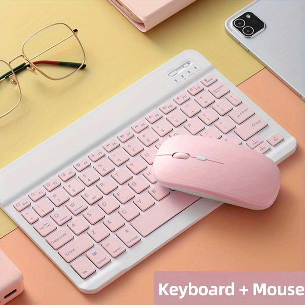 ultra slim set portable bt keyboard and mouse combo suitable for ipad tablet laptop office computer keyboard details 8