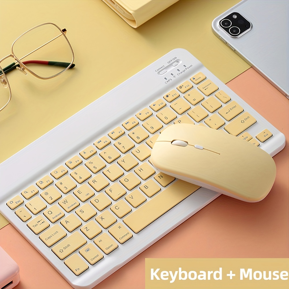 ultra slim set portable bt keyboard and mouse combo suitable for ipad tablet laptop office computer keyboard details 10